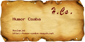 Humor Csaba névjegykártya