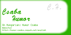 csaba humor business card